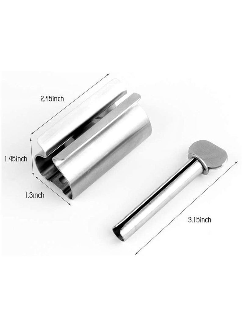 HomarKet - Metal Toothpaste Tube Squeezer, 2Pcs Toothpaste Squeezer Rollers, Rolling Tube Toothpaste Wringer Seat Holder Stand - Image 1
