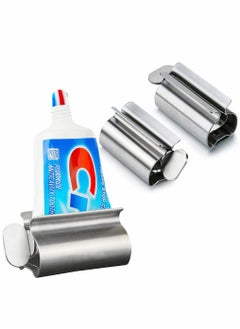 Metal Toothpaste Tube Squeezer, 2Pcs Toothpaste Squeezer Rollers, Rolling Tube Toothpaste Wringer Seat Holder Stand