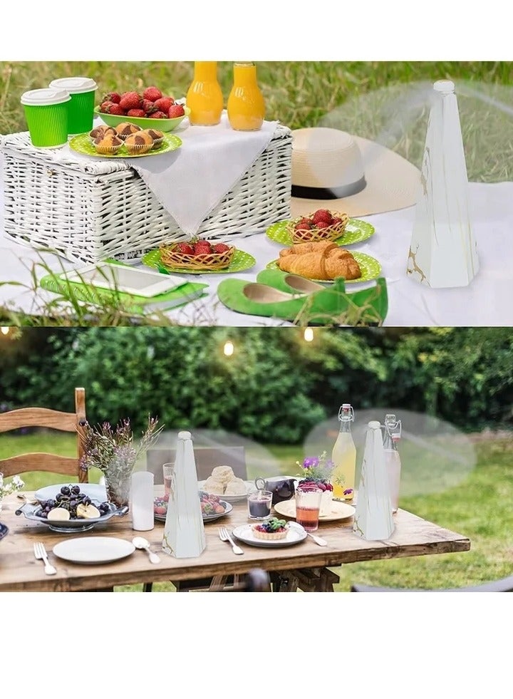 ماركة غير محددة Fly Repellent Fan for Tables Insects Portable Wood Grain Table Fan, Patio Bug and Deterrent Keep Flies Away from Your Food Enjoy Outdoor Meal, 2 Pack  - Image 4