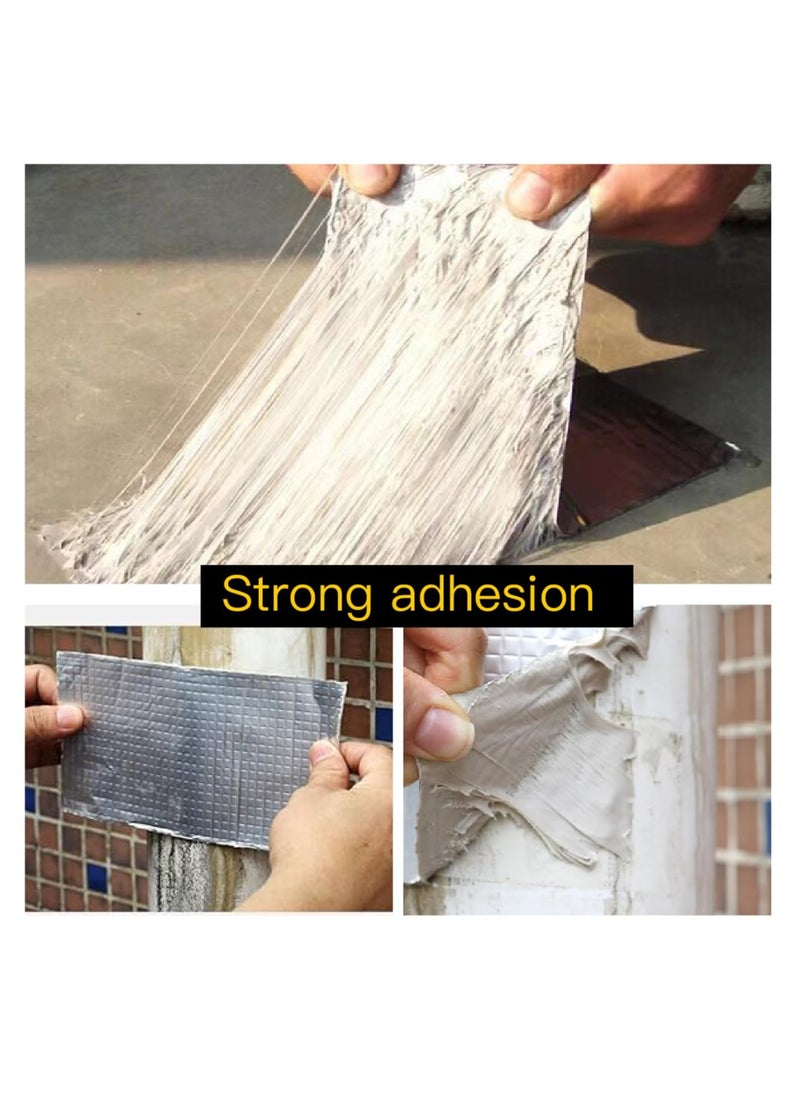 Butyl Tape Waterproof Tape Aluminum Foil Tape, Suitable For Rv Repair, Window, Silicone, Ship And Pipe Sealing, Glass And Edpm Rubber Roof Repair, Silver (Large Square Ordinary Style Width 5cm * Length 10m)