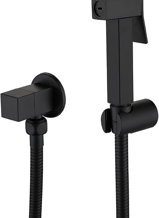 مرشة المرحاض المحمولة باليد السوداء مجموعة المرحاض ماء بارد تركيب الحائط النظافة النسائية - Image 1