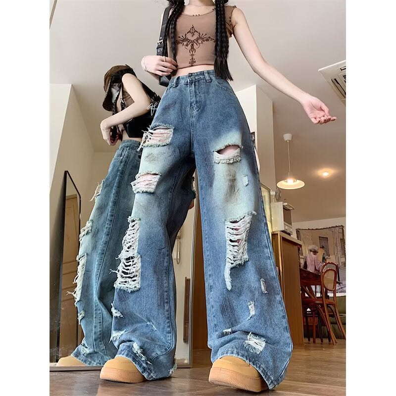 Unisex Classic Denim Jeans Loose Fit Daily Outdoor Wear - Image 3