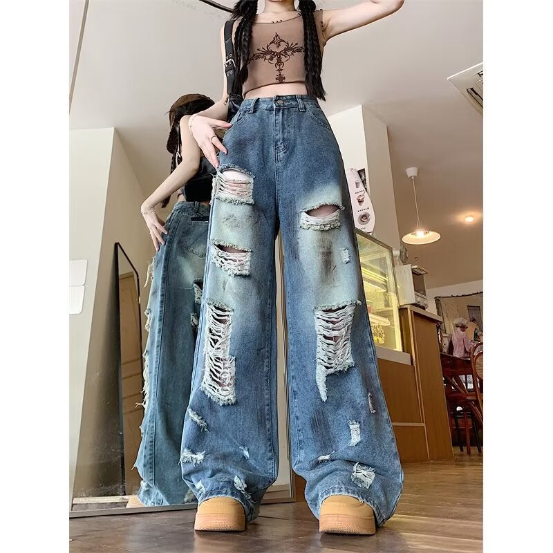 Unisex Classic Denim Jeans Loose Fit Daily Outdoor Wear - Image 2