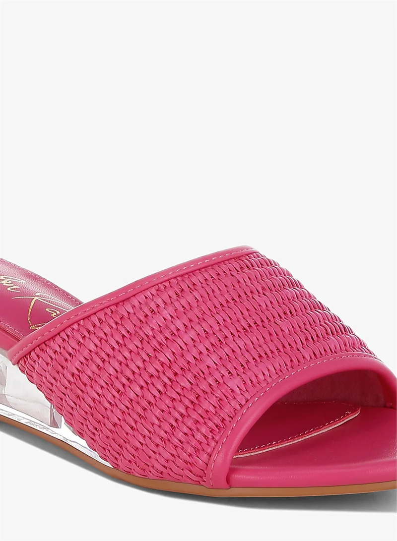 London Rag pink Raffia Clear Heel Wedge Sandals in Pink for Women | Best Price UAE