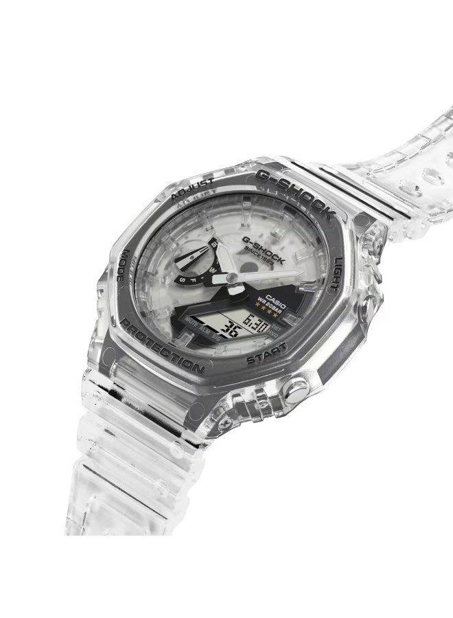 G-SHOCK ساعة ريمكس الشفافة المحدودة GA-2140RX-7AJR، 45.4 مم، قرص أبيض، حزام راتينج شفاف، تناظرية-رقمية، مقاومة للماء حتى 200 م - Image 5