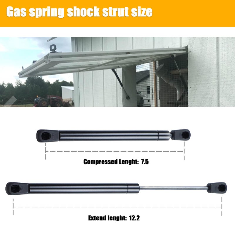 Dekalaii 2 Pcs Gas Struts 12 Inch 24 lbs Prop Shock Lift Springs Rod Struts for ARE Snugtop Canopy Tool Box Truck Cap Topper Window C16-03795 C1603795 - Image 4