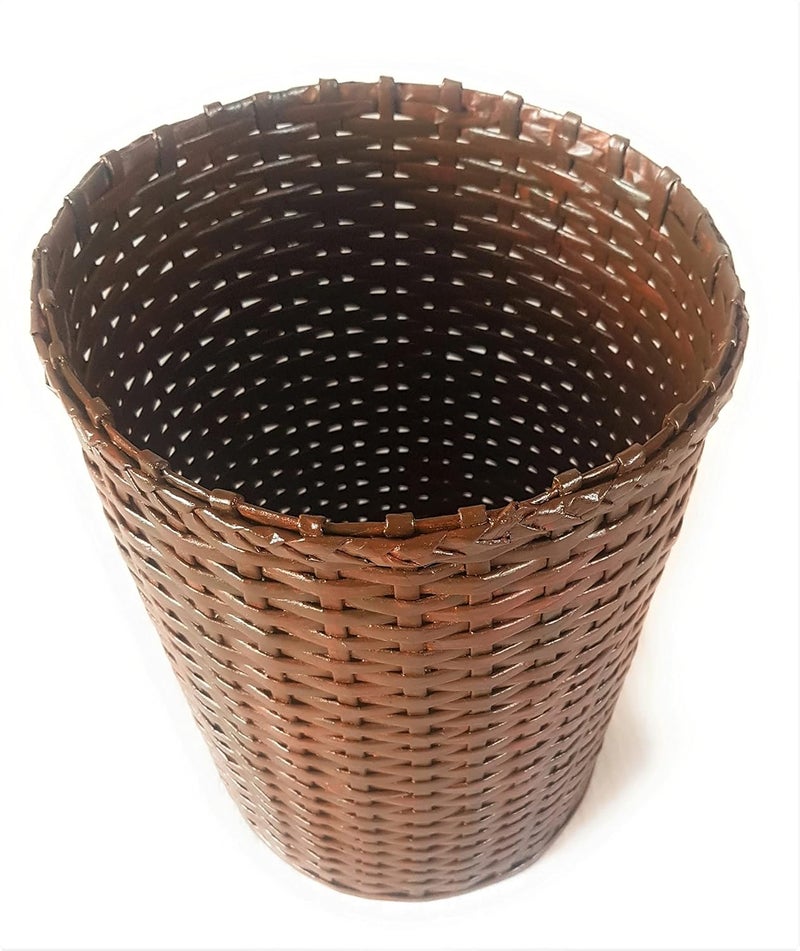 Sonas Creation Paperus, Dark Brown, Open-top Dustbin, Waste Basket, Paper Bin, Trash Can, Standard Size 10 Liter, 11 inch Tall Eco-Friendly, Handmade of Paper Ropes - Image 3