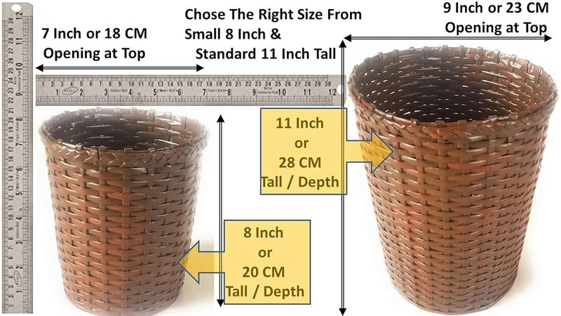 Sonas Creation Paperus, Dark Brown, Open-top Dustbin, Waste Basket, Paper Bin, Trash Can, Standard Size 10 Liter, 11 inch Tall Eco-Friendly, Handmade of Paper Ropes - Image 2