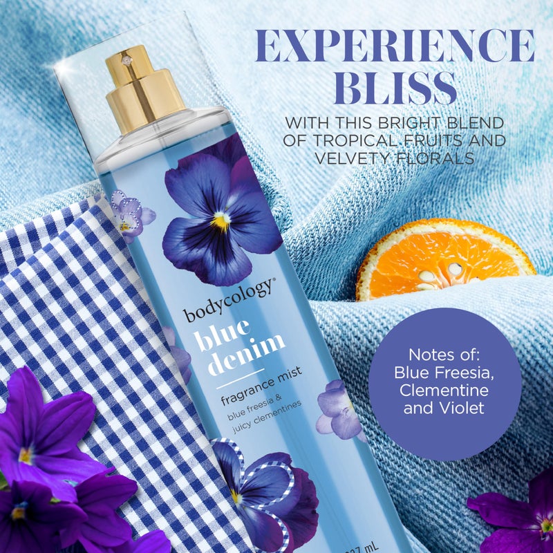 Bodycology باديكولوجي رذاذ الجسم المعطر طويل الأمد، دنيم أزرق، 8 أونصة سائلة - Image 2