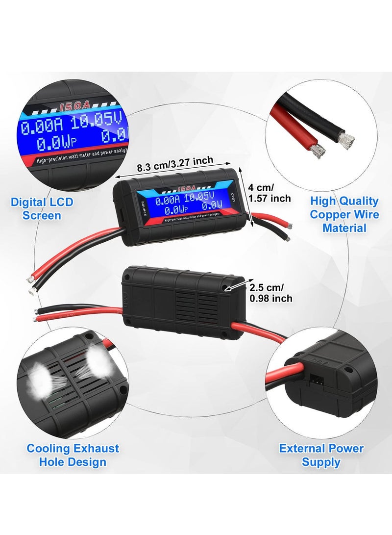 Excefore Current Analyzer, 2pcs 150A High Precision Meter Power Analyzer Battery Consumption Performance Amp Meter Power Monitor with Backlight Digital Lcd Screen for Tester Circuit - Image 3