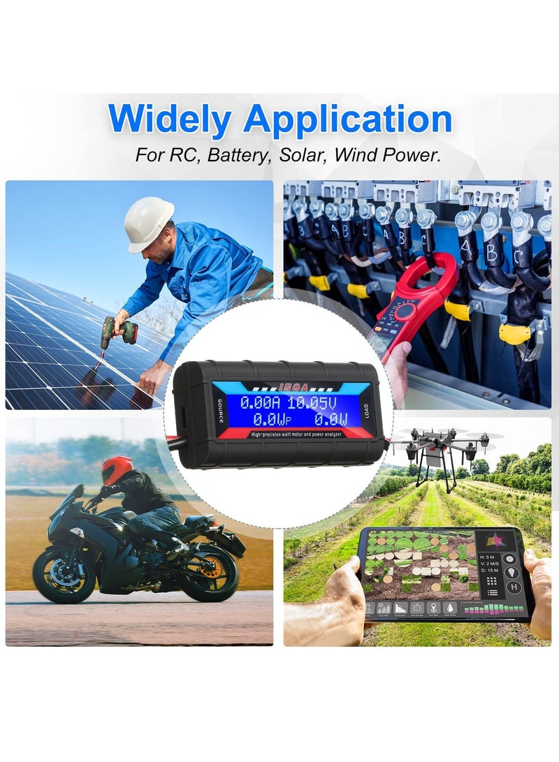 Excefore Current Analyzer, 2pcs 150A High Precision Meter Power Analyzer Battery Consumption Performance Amp Meter Power Monitor with Backlight Digital Lcd Screen for Tester Circuit - Image 5