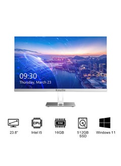 All In One Desktop 23.8 Inch All In One PC,Intel Core i5-1135G7 Processor,16 GB Ram,512 GB SSD,Windows 11 All In One Desktop Computer White KLC238B5G7