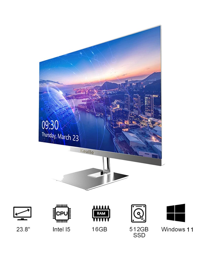 Kaulle - All In One Desktop 23.8 Inch All In One PC,Intel Core i5-1135G7 Processor,16 GB Ram,512 GB SSD,Windows 11 All In One Desktop Computer White KLC238B5G7 - Image 1