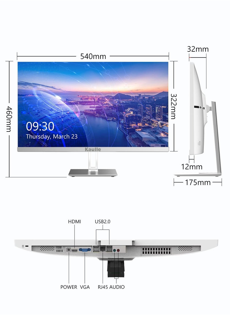 Kaulle - All In One Desktop 23.8 Inch All In One PC,Intel Core i5-1135G7 Processor,16 GB Ram,512 GB SSD,Windows 11 All In One Desktop Computer White KLC238B5G7 - Image 1