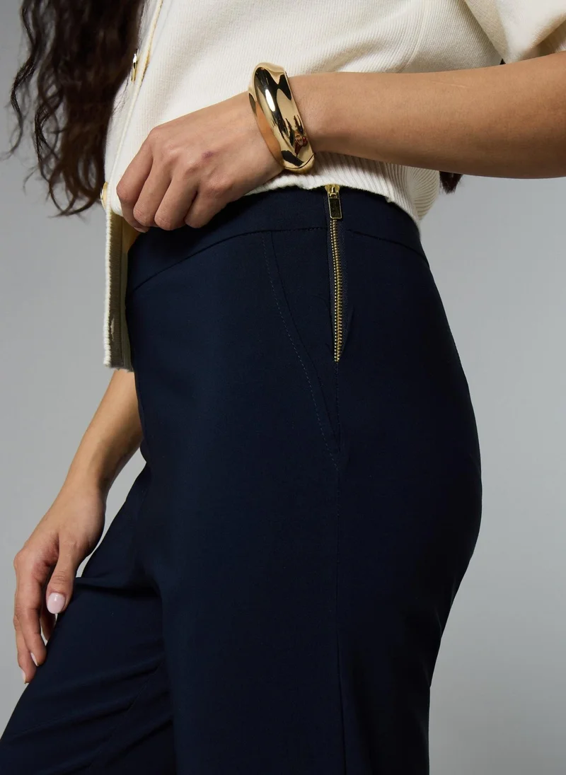 Matalan Et Vous Navy Bengaline Ankle Grazer Trousers