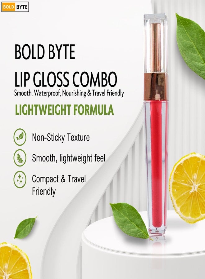 Bold Byte مُلوّن شفاه | أفضل مُلمّع شفاه سائل غير لامع للنساء | عبوة من 12 لونًا | مُستخلصات طبيعية، مُغذّي ومقاوم للتلطخ (أحمر ريفي، عبوة واحدة) - Image 3