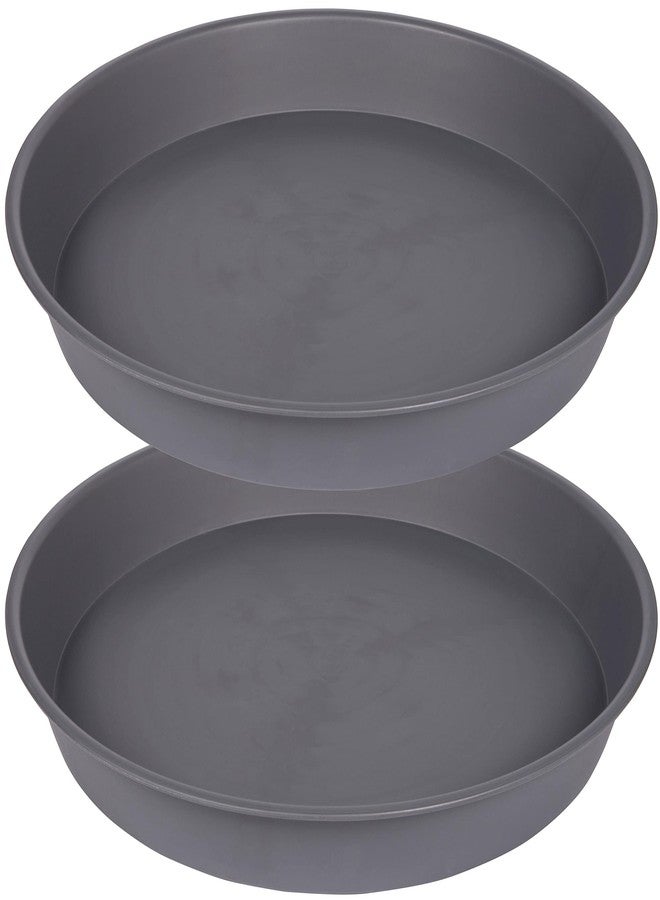 Bleuhome 2 Pack of 14 inch Plant Saucer, Heavy Duty Round Plastic Plant Water Tray, Bird Bath Bowls, Plant Saucers for Indoors, Pot Drip Trays for Planter 12-14" (14", Cement) - Image 1
