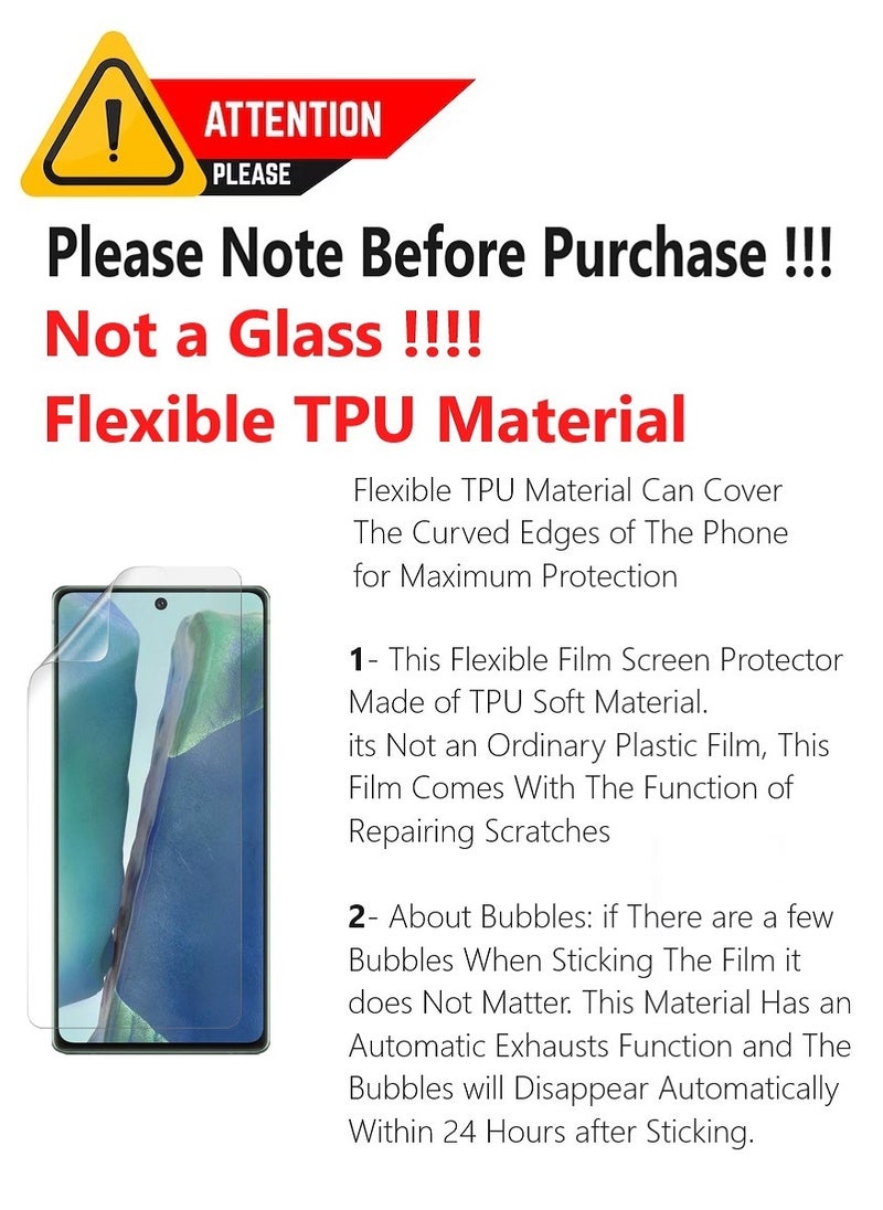 Unipha Flexible TPU Screen Protector Designed For Samsung Galaxy Note20 5G Clear HD Self Healing Unbreakable Film - Image 2