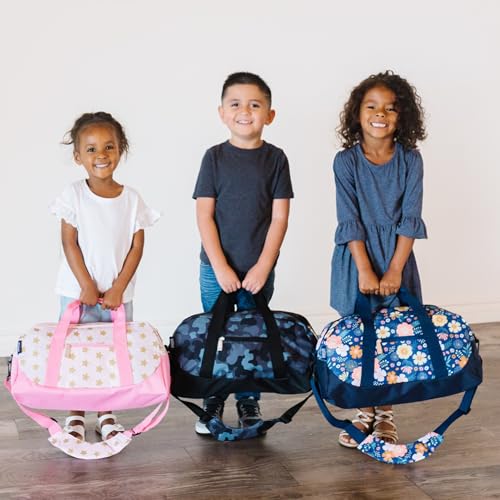 Wildkin Kids Overnighter Duffel Bag CarryOn Travel Bag for School Sleepovers Lightweight Durable Boys Girls Ages 415 Blue Camo - Image 5