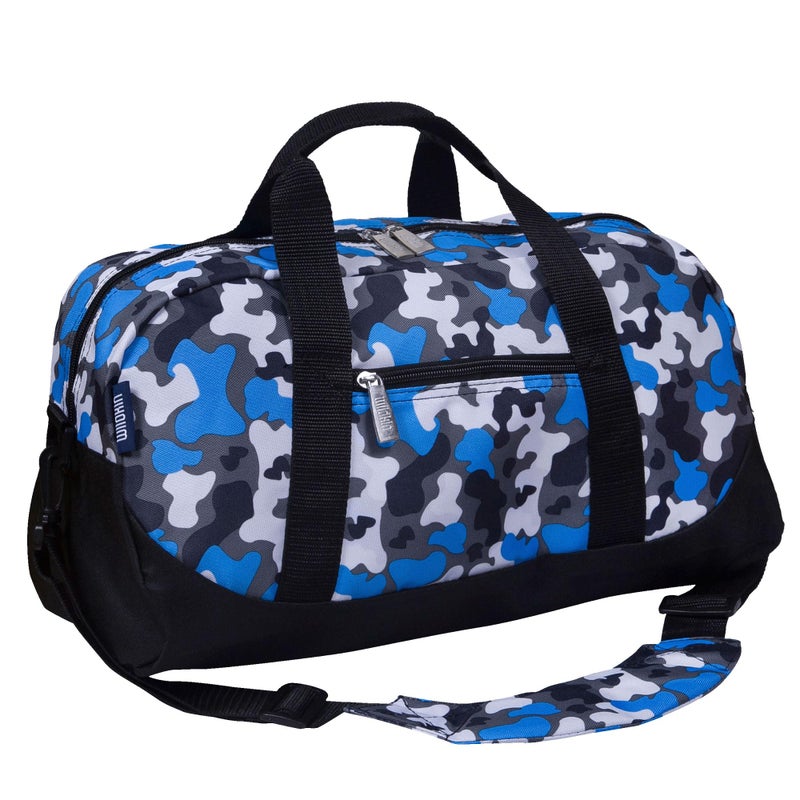 Wildkin Kids Overnighter Duffel Bag CarryOn Travel Bag for School Sleepovers Lightweight Durable Boys Girls Ages 415 Blue Camo - Image 4