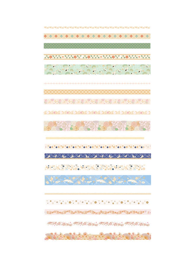 NIBEMINENT Pack Of 20 Washi Tapes Multicolour