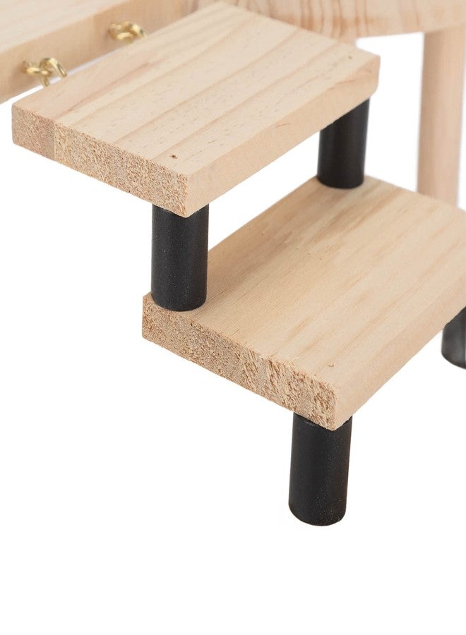 Mrisata Hamster Wooden and Stairs Hamster Wooden and Stairs Exquisite Healthy Cute Pet with Ladder for Small Pets Hamsters Guinea Pigs - Image 4
