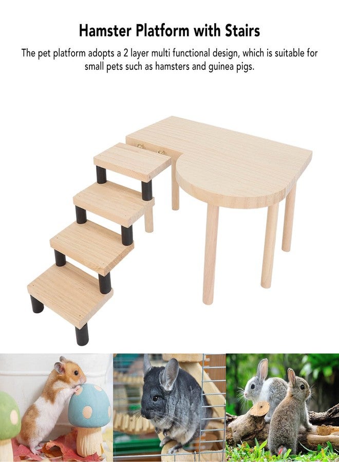 Mrisata Hamster Wooden and Stairs Hamster Wooden and Stairs Exquisite Healthy Cute Pet with Ladder for Small Pets Hamsters Guinea Pigs - Image 5