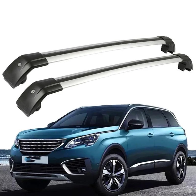 حامل سقف قابل للقفل من الألمنيوم OKIIO لبيجو 5008 2016-2022، 2 قطعة قضبان سقف ديناميكية قابلة للقفل لحامل السيارات مع قضبان السقف، ملحقات تصميم خارجي للسيارات - Image 1