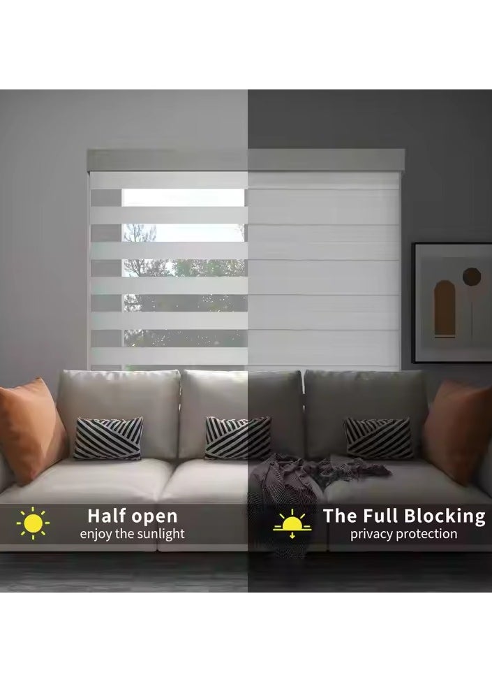 Generic - Stylish Zebra Blind – Dual-Layer Light-Filtering Polyester Window Covering for Privacy and Adjustable Light Control - Image 1