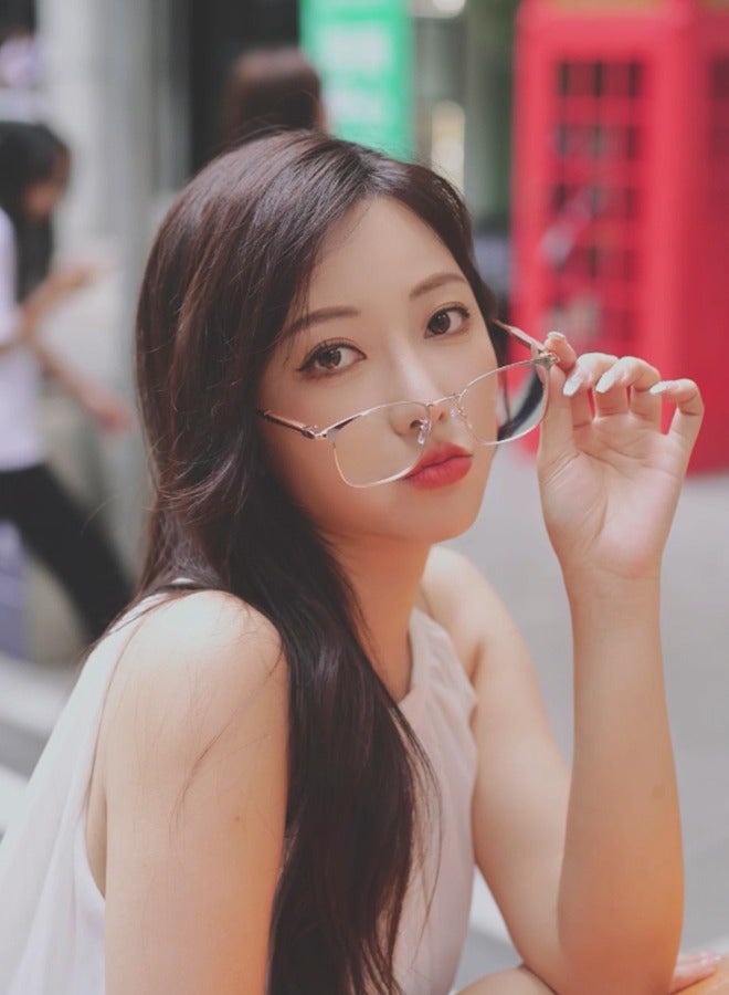 چينيرال براند نظارات شمسية أنيقة مضادة للضوء الأزرق بإطار كبير وعدسات شفافة وحماية من الضوء الأزرق ونمط عتيق من الخشب الصلب - Image 5