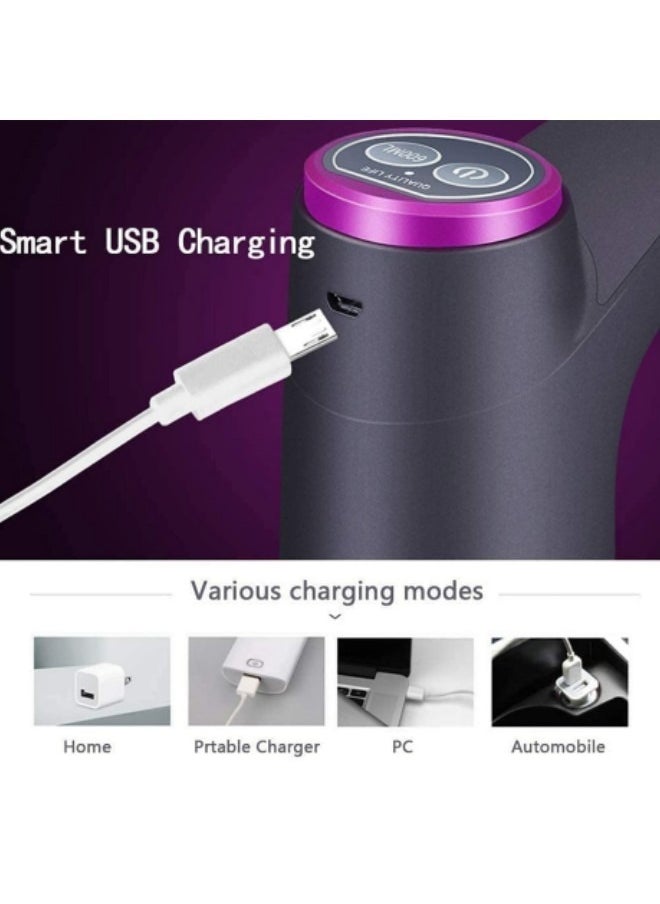 GGEROU - Water Bottle Pump, USB Charging Portable Electric Water Pump, Double Button Portable Water Dispenser, For Universal 2-5 Gallon Bottle, Black - Image 1