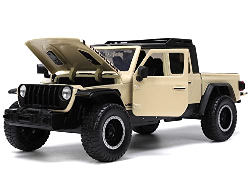 Jada Toys Just Trucks 124 2020 Jeep Gladiator Diecast Car Tan with Tire Rack Toys for Kids and Adults 32711 - Image 5