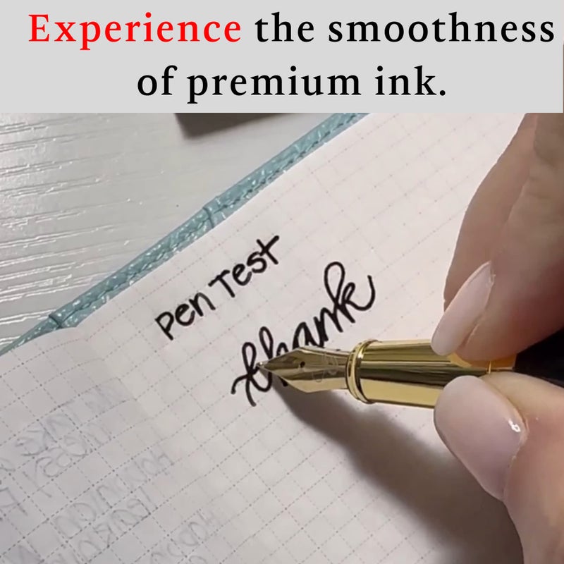 Ellington Pens Blue & Black Fountain Pen Ink Refills 24 Pack - International Standard Size Cartridges - Ink For Fountain Pen - Premium Quality & Non-Toxic, Long-Lasting & Waterproof Ink, Dries Quickly - Image 4