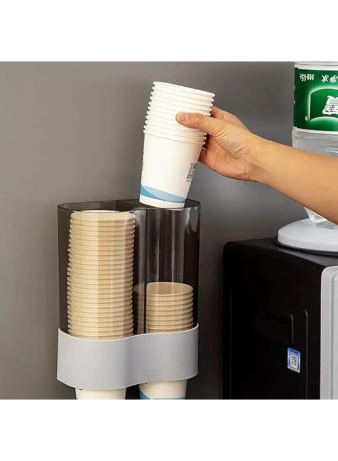 Spaceshoop Cup Dispenser Cup Holder Automatic Cup Dispenser Water Water Cup Plastic Holder Punch-Free Placement Shelf Cup Carriers Stands (grey) - Image 4