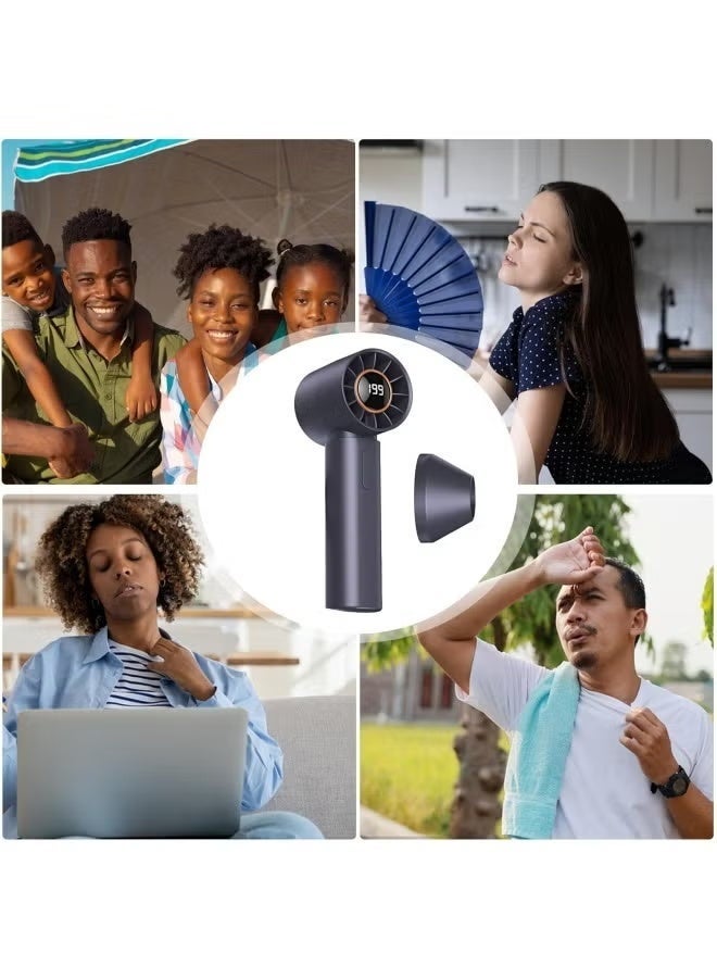 Turbo Travel Handheld Fan - Bladeless Turbo Personal Fan for Outdoor | Sturdy Build, Battery-Powered Design with Airflow Adjustment for Beach, Camping, Work, 16.4x5.5x6cm - Image 2