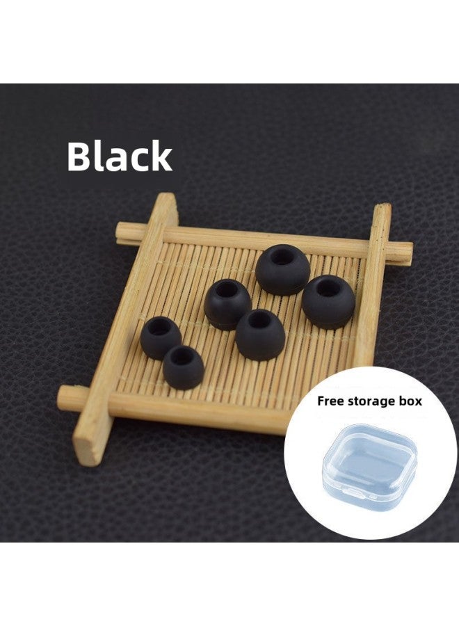 Universal In-Ear Headset Silicone Soft Plug Rubber Cover Plug Ear Cap Bluetooth Earphone Cover Protective Cover Plug Accessories-Color:In-ear Round Mouth Earphone Plug [black]]-Model:Storage Box 1 - Image 1