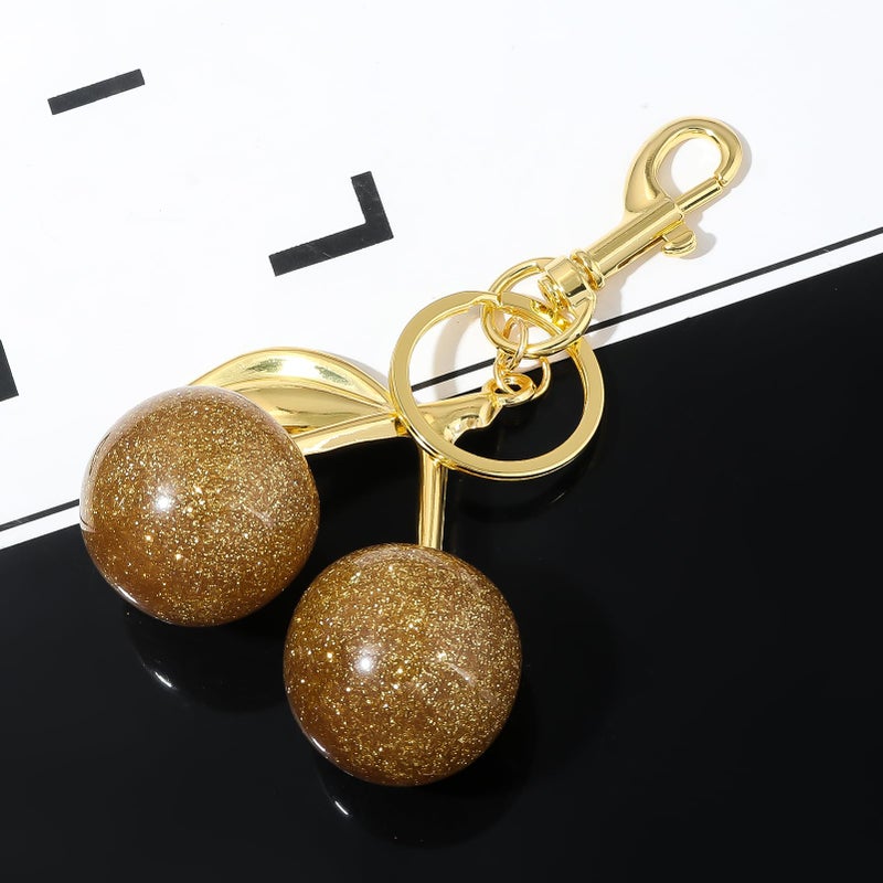 Disengor Golden Cherry Purse Bag Charms Keychain - Cute Women Handbags and Tote Bags Jewelry Accessories - Unique Gifts for Mothers Day,Valentines Day,Birthday,Christmas (Golden) - Image 4