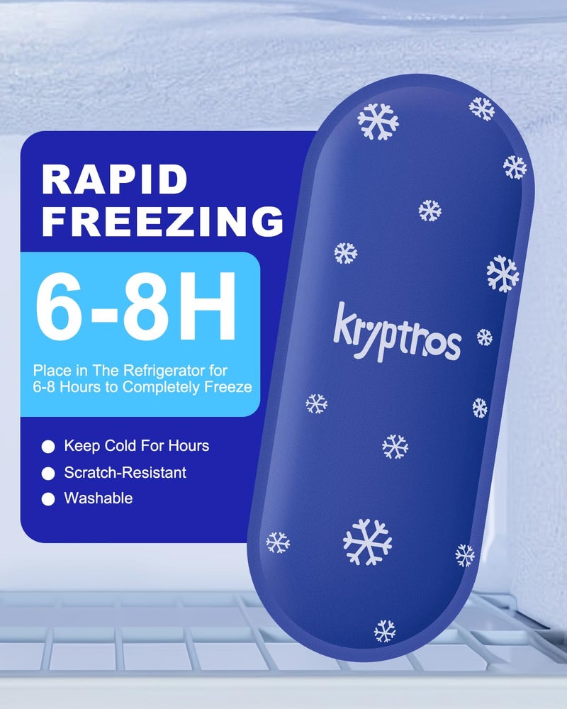 Krypthos 4 Reusable Ice Packs for Insulin Cooler Bag, Mini Gel Ice Bricks for Diabetic Medication, TSA Approved Travel Ice Pack for Cooler, Small Ice Packs for Lunch Box Vaccines First Aid Kits - Image 3