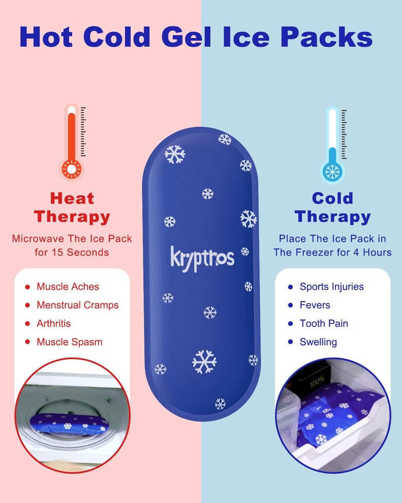 Krypthos 4 Reusable Ice Packs for Insulin Cooler Bag, Mini Gel Ice Bricks for Diabetic Medication, TSA Approved Travel Ice Pack for Cooler, Small Ice Packs for Lunch Box Vaccines First Aid Kits - Image 4