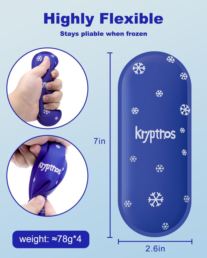Krypthos 4 Reusable Ice Packs for Insulin Cooler Bag, Mini Gel Ice Bricks for Diabetic Medication, TSA Approved Travel Ice Pack for Cooler, Small Ice Packs for Lunch Box Vaccines First Aid Kits - Image 5