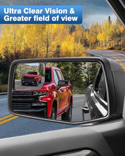 TOP-MAX Driver Side Mirror Glass Replacement for 2019 2020 2021 2022 2023 Chevrolet Silverado| GMC Sierra 1500 2500 3500HD, Left Convex Heated Mirror Glass with Backplate - Image 2