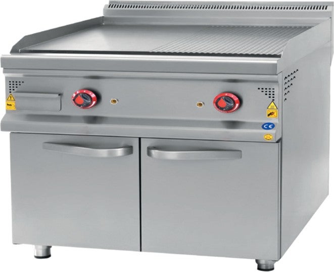 CSA Inox Karacasan Industrial 900 Series Electric Semi-Channel Grill with Cabinet 