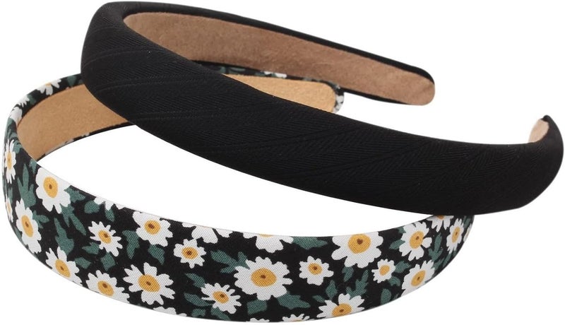 ChicAbode 6 Piece Women's Headband with Different Designs, Non Slip Flower Headband, Pearl Headband, Twisted Headband, Black and White Solid Color Headband Suit, Suitable for Women and Girls - Image 5