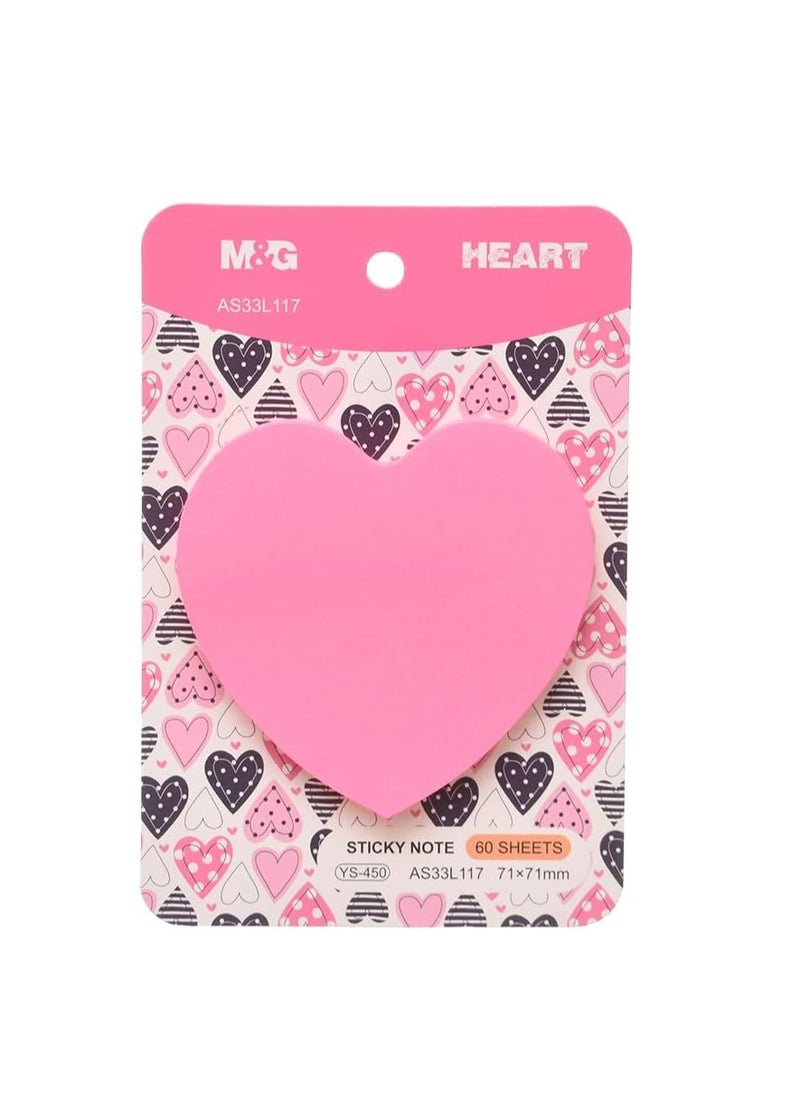 M&G M&G Chenguang Sticky Note 60 Sheet 71 * 71m Heart Shape - No: YS-450  - Image 2