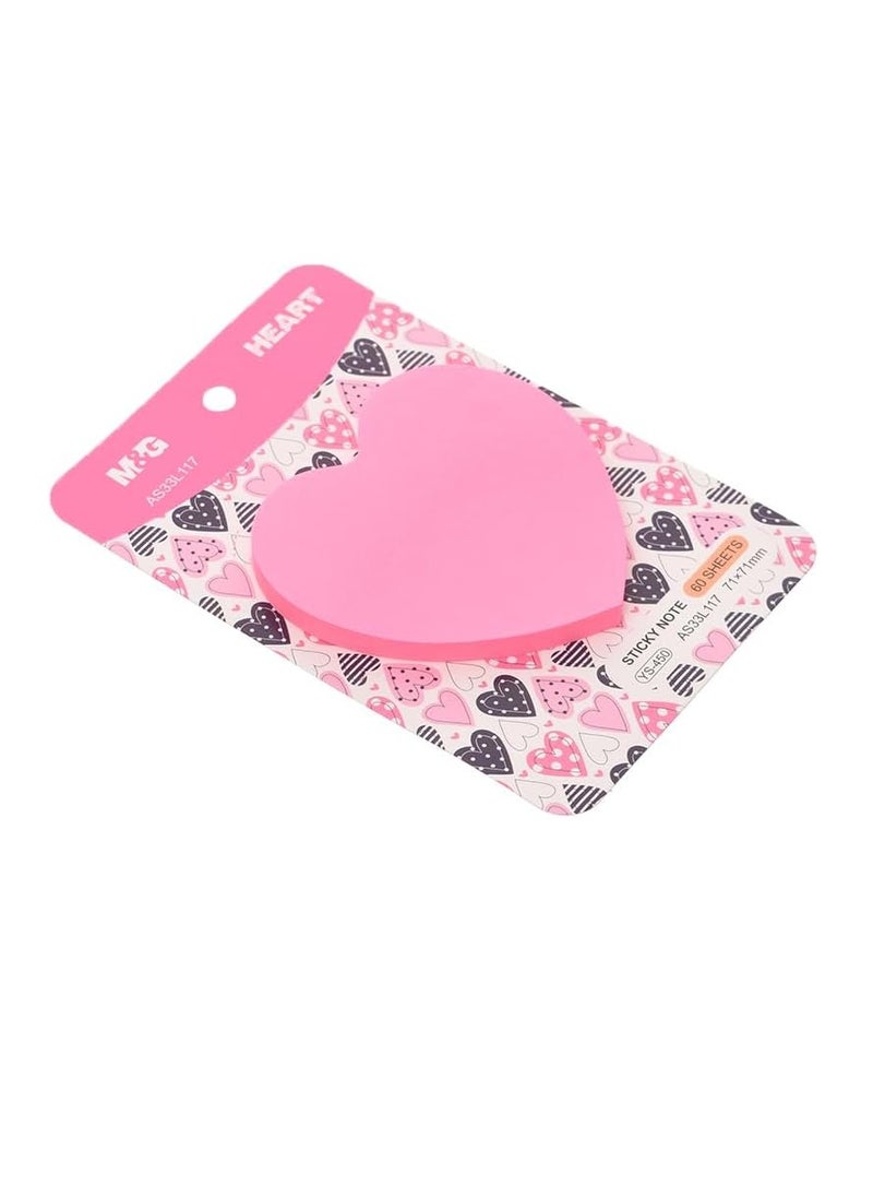 M&G M&G Chenguang Sticky Note 60 Sheet 71 * 71m Heart Shape - No: YS-450  - Image 1