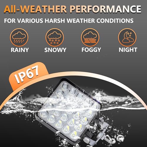 SAN YOUNG LED Work Lights for Truck Tractor, 4 Inch LED Light Pods 75W 7000lm Cube Pod Lights LED Off-Road Light Bar for Car Boat ATV UTV RV Golf Cart Lawn Mower 12V 24V, 10Pack - Image 5