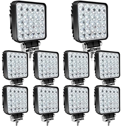 SAN YOUNG LED Work Lights for Truck Tractor, 4 Inch LED Light Pods 75W 7000lm Cube Pod Lights LED Off-Road Light Bar for Car Boat ATV UTV RV Golf Cart Lawn Mower 12V 24V, 10Pack - Image 1