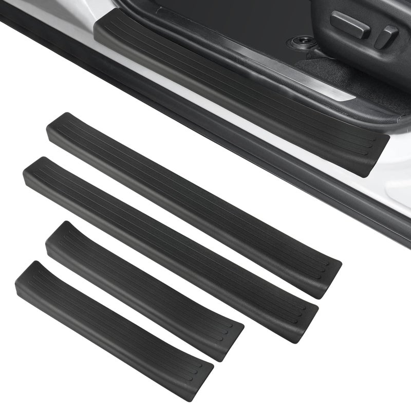 Jetuplusllc Door Sill Protector, Anti-Scratch Car Door Protection Compatible with Toyota RAV4 Hybrid, RAV4 Prime, RAV4-4 Door Set, Black - Image 1