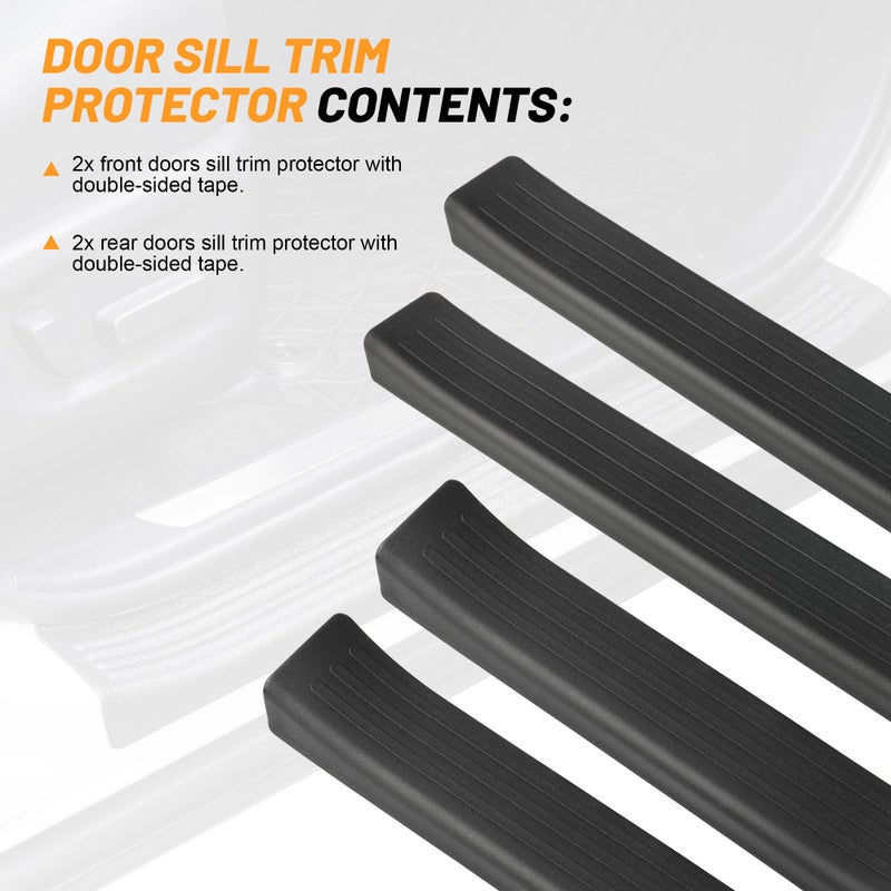 Jetuplusllc Door Sill Protector, Anti-Scratch Car Door Protection Compatible with Toyota RAV4 Hybrid, RAV4 Prime, RAV4-4 Door Set, Black - Image 2