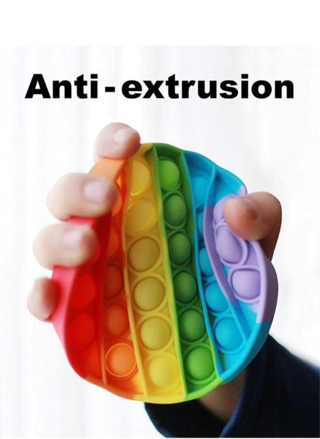 Rainbow Pop Fidget Toy Push Pop Bubble Fidget Sensory Toy for Kids and Adults Circle